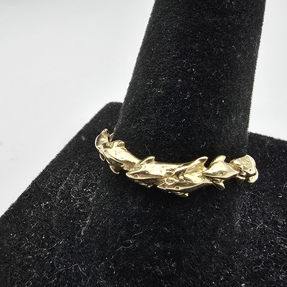 Vintage 14k Dolphin Ring - Picture 5 of 11